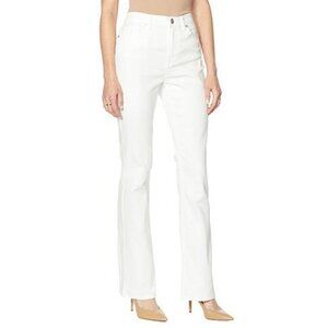 DG2 by Diane Gilam Virtual Stretch Denim Bootcut Jean - White Size 14 NWT